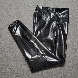 Spanx Pants Womens Extra Large Black Faux Patent Leather Leggings